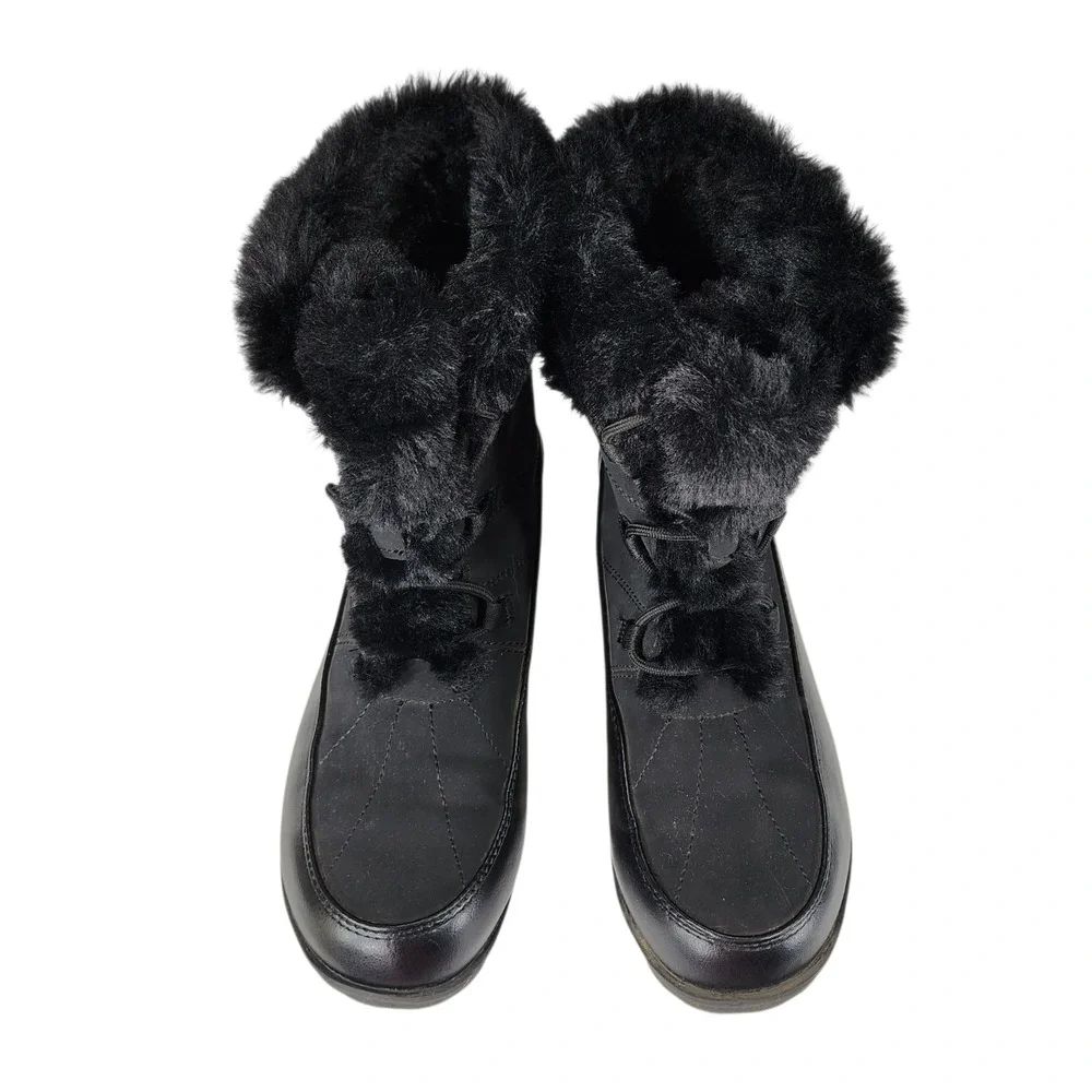 JBU‎ Jambu Ankle Boot sz 8M Women Colorado Black Faux Suede Fur Bootie Pull On